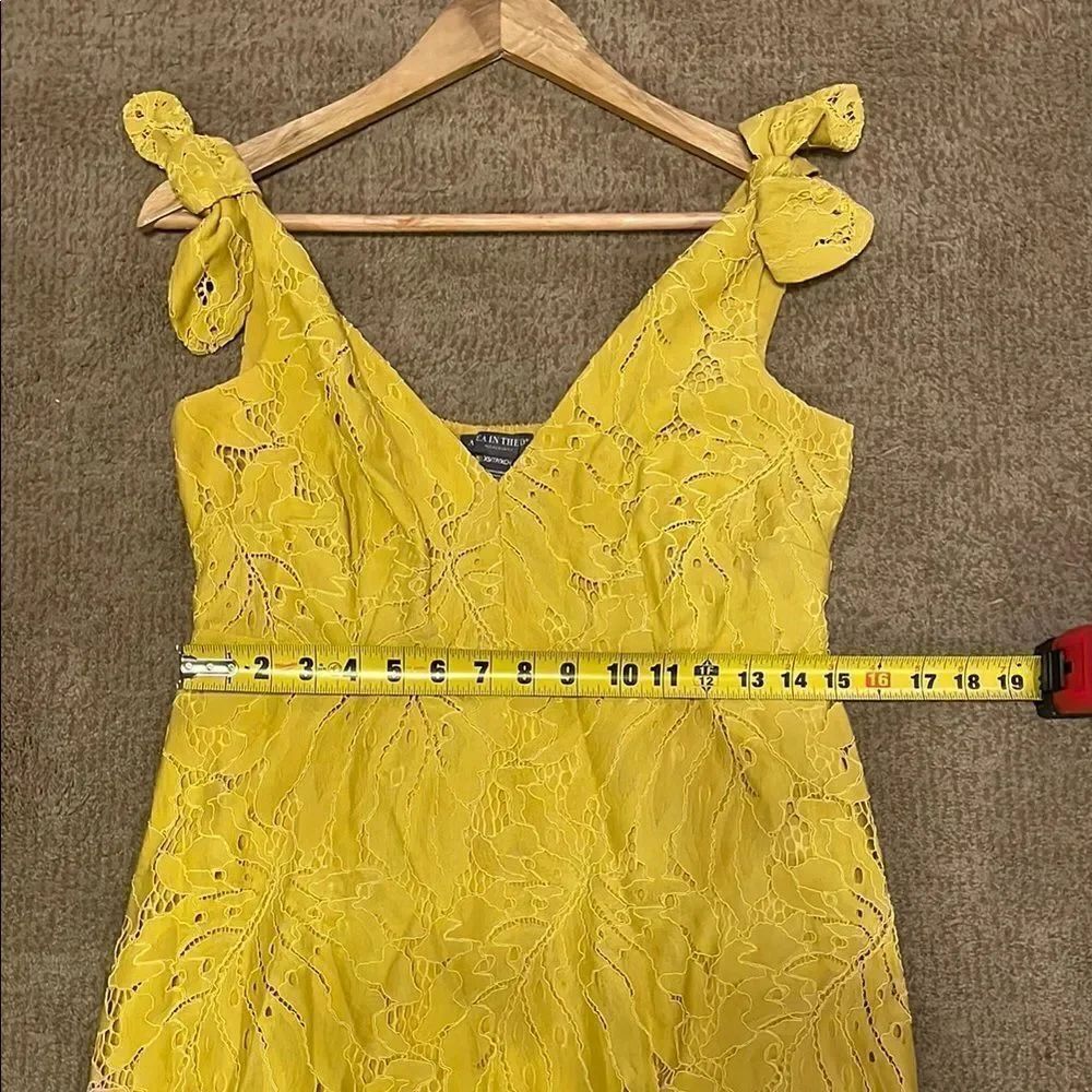 Elegant Maternity Yellow Lace Dress - Picture 8 of 10